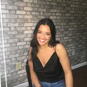 Black cowl neck tank top